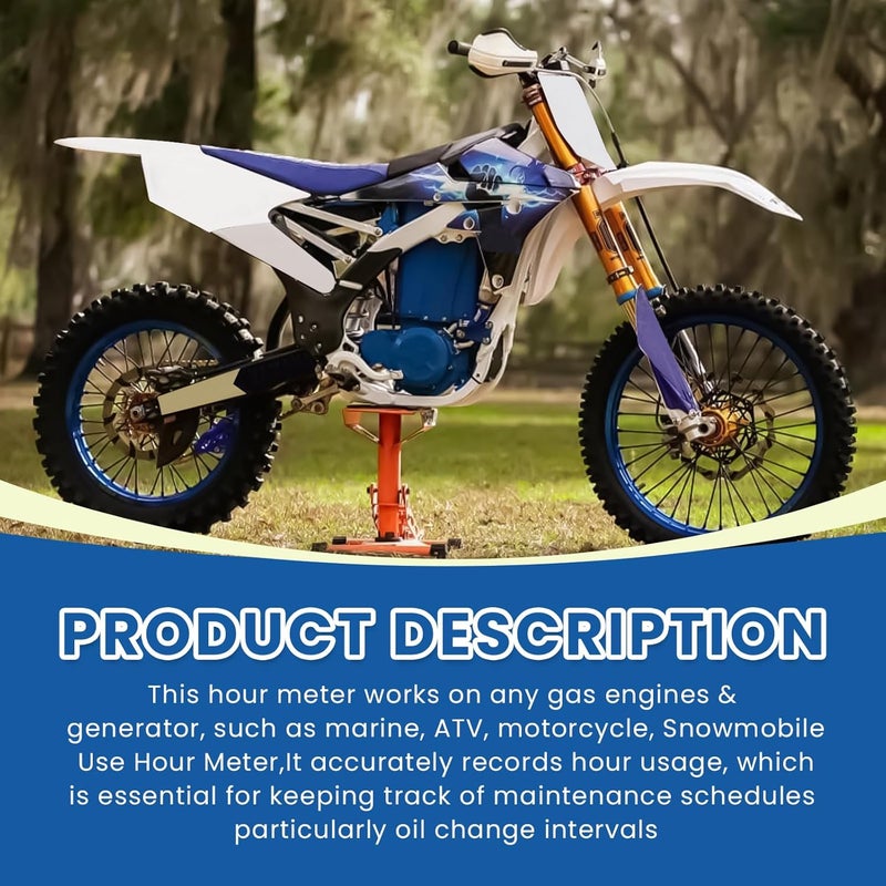 Ciuouient Hour Meter Compatible with Dirt Bike Yamaha/Kawasaki/Honda/Suzuki/KTM,(for Tracking Hours on Any ATV, Dirt Bike, Dual Sport,Marine,Motorcycle or Snowmobile) - Image 3